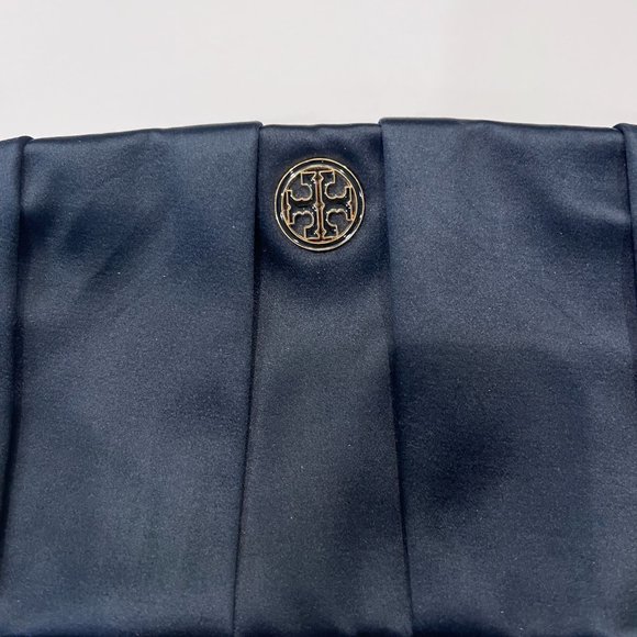 Tory Burch Handbags - Tory Burch Black Satin Clutch Purse